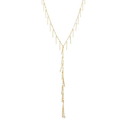 GARGANTILHA FOLHEADA A OURO 18K COM PINOS E ZIRCONIAS