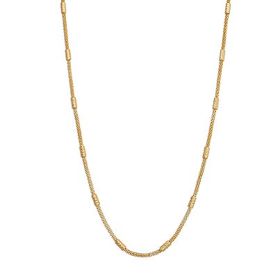 GARGANTILHA TRABALHADA FOLHEADA A OURO 18K 40CM