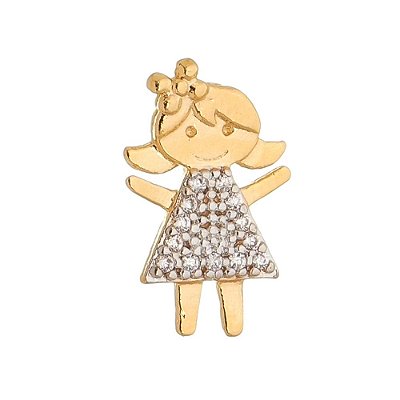 Pingente menina folheado a ouro 18k