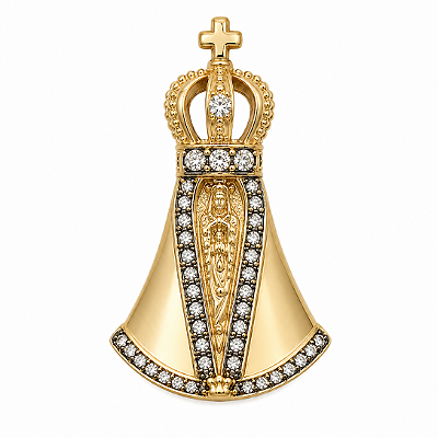 Pingente Nossa Sra. Aparecida folheado a ouro 18k