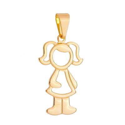 PINGENTE MENINA FOLHEADO A OURO 18K