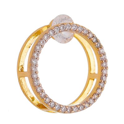 PINGENTE FOLHEADO A OURO 18K CIRCULO COM ZIRCONIAS