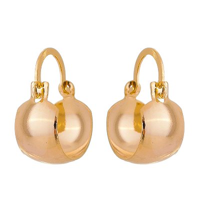 ARGOLA PEQUENA GROSSA FOLHEADA A OURO 18K