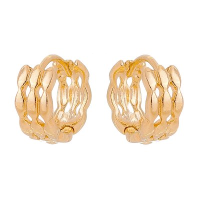 Argola clik folheada a ouro 18k