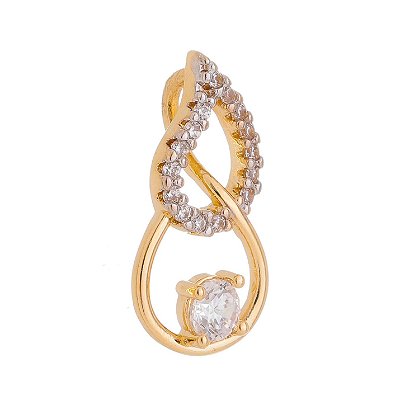 PINGENTE FOLHEADO A OURO 18K COM ZIRCONIAS