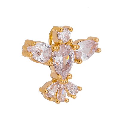 PINGENTE FOLHEADO A OURO 18K ESPIRITO SANTO COM ZIRCONIA