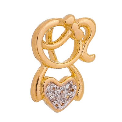 PINGENTE FOLHEADO A OURO 18K MENINA COM ZIRCONIA