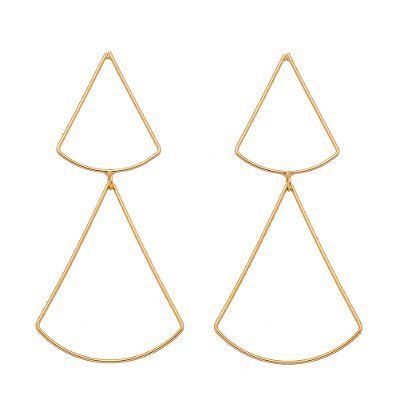 BRINCO TRIÂNGULOS FOLHEADO A OURO 18K