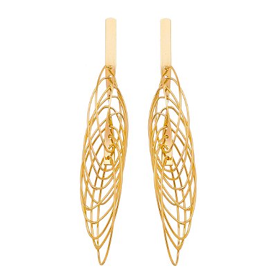 BRINCO ELOS FINOS OVAL FOLHEADO A OURO 18K