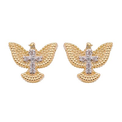 BRINCO DIVINO ESPÍRITO SANTO PEQUENO FOLHEADO A OURO 18K
