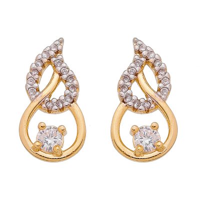 BRINCO GOTA PEQUENA COM ZIRCÔNIA FOLHEADO A OURO 18K