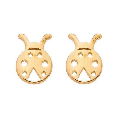 BRINCO INFANTIL FOLHEADO A OURO 18K JOANINHA