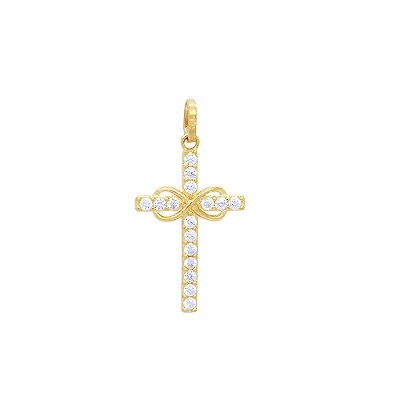 PINGENTE OURO 18K CRUZ COM ZIRCONIAS AU72/6/50