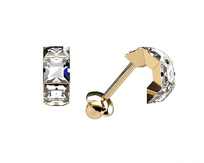 BRINCO INFANTIL OURO 18K COM 3 ZIRCONIAS AU29/5/90