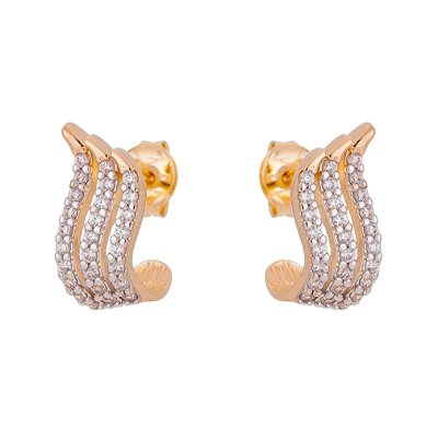 Brinco com zircônias folheado a ouro 18k