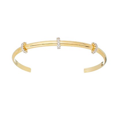BRACELETE FOLHEADO A OURO 18K COM ZIRCONIAS