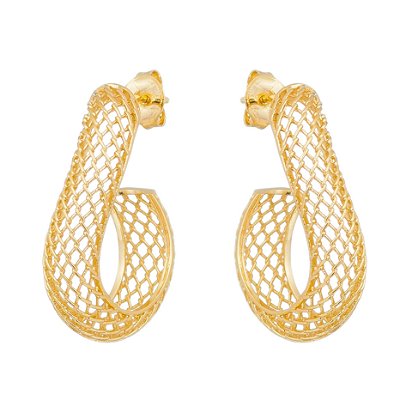 ARGOLA TELA FOLHEADA A OURO 18K