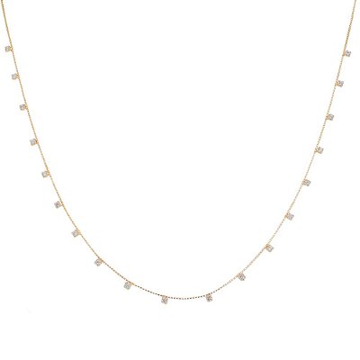 Gargantilha com zircônias folheada a ouro 18k