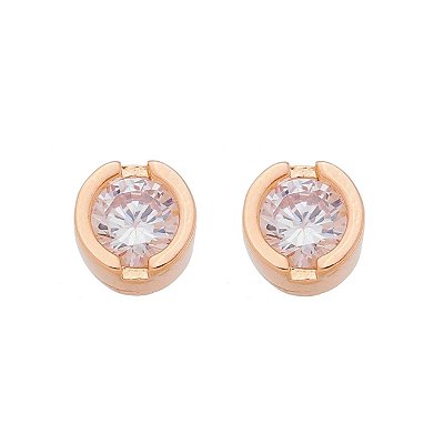 Brinco com zircônia folheado a ouro 18k