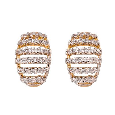 Brinco com zircônias folheado a ouro 18k