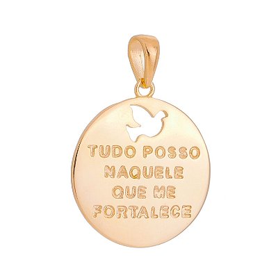PINGENTE MEDALHA FOLHEADO A OURO 18K