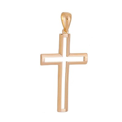 PINGENTE FOLHEADO A OURO 18K CRUZ VAZADA