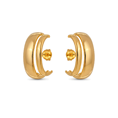 Brinco Ear Hooks folheado a ouro 18k