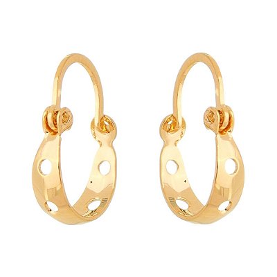 ARGOLA FURADINHA FOLHEADA A OURO 18K