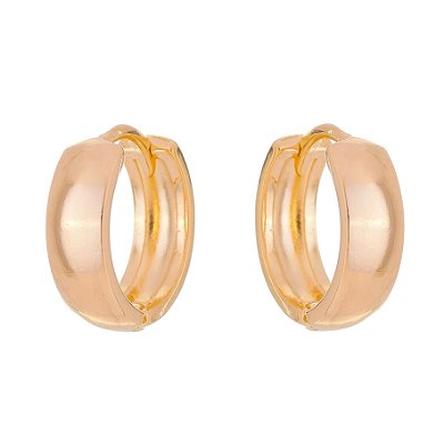 ARGOLA LISA FOLHEADA A OURO 18K