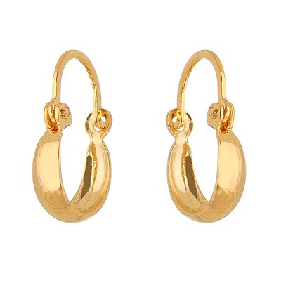 ARGOLA LISA FOLHEADA A OURO 18K