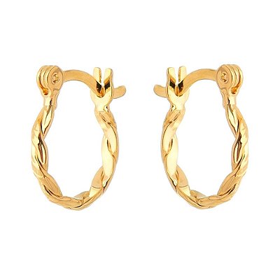 ARGOLA TRANÇADA FOLHEADA A OURO 18K