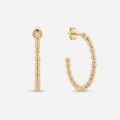 Argola bolinhas folheada a ouro 18k