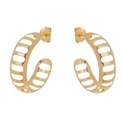 ARGOLA VAZADA FOLHEADA A OURO 18K