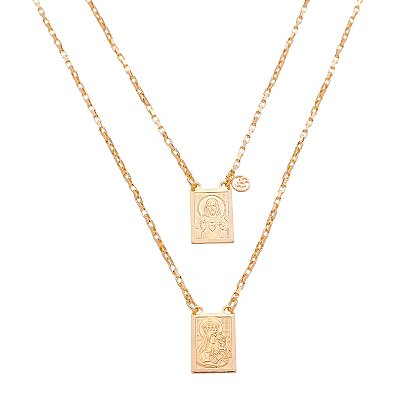 ESCAPULÁRIO FOLHEADO A OURO 18K