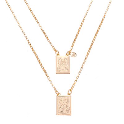 ESCAPULÁRIO FOLHEADO A OURO 18K