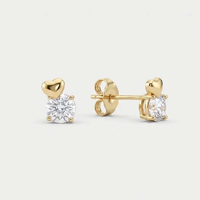 Brinco infantil com zircônias folheado a ouro 18k