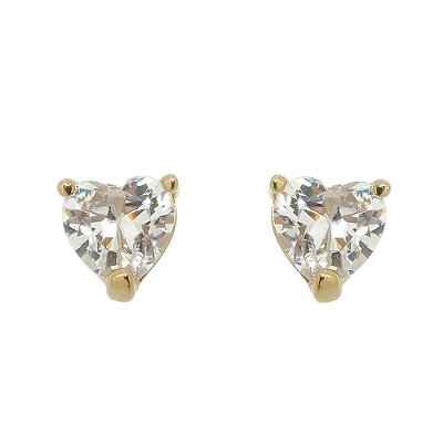 Brinco com zircônia folheado a ouro 18k