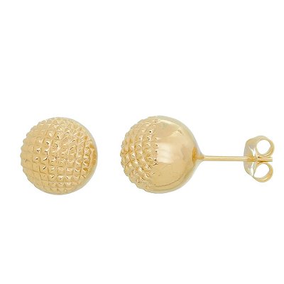 Brinco bola pontilhado folheado a ouro 18k
