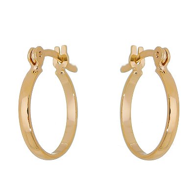 ARGOLA PEQUENA LISA FOLHEADA A OURO 18K