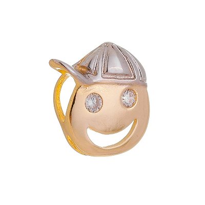 PINGENTE CARINHA DE MENINO COM ZIRCÔNIAS FOLHEADO A OURO 18K