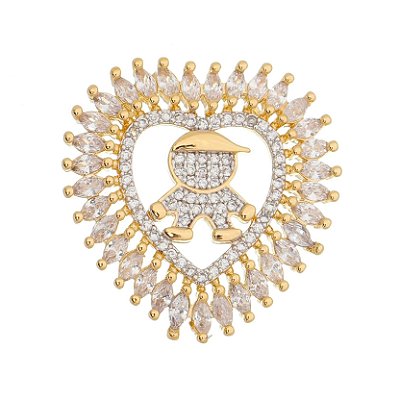 Pingente menino folheado a ouro 18k