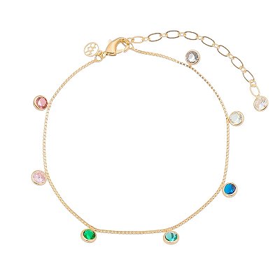Pulseira com zircônias folheada a ouro 18k