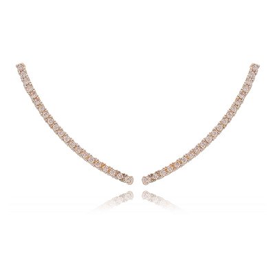 BRINCO EAR CUFF FINO COM ZIRCÔNIAS FOLHEADO A OURO 18K