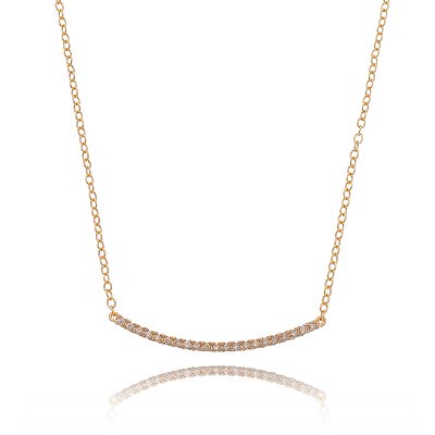 GARGANTILHA CURVA FINA COM ZIRCÔNIA FOLHEADA A OURO 18K