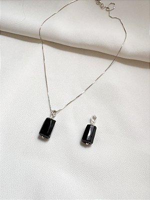 Pingente Turmalina Negra Prata 925