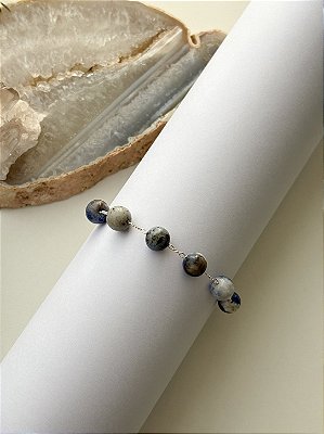 Pulseira Sodalita Corrente Prata 925