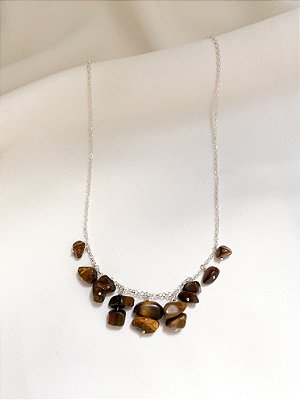 Gargantilha Olho de Tigre Prata 925