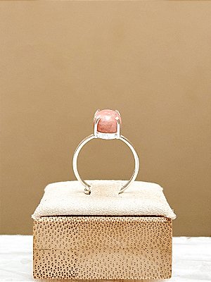 Anel Ajustável Rodocrosita Prata 950