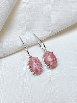 Brinco Argola Rodocrosita Prata 950