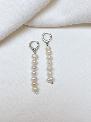 Brinco Pérola Batata Prata 925